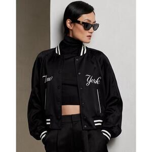 Ralph Lauren Collection Women’s Yankees Jacket Black Bomber 2 MLB NY NWT $3290